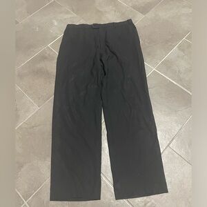 Armani Collezioni Pants Mens 38R Black Dress Trousers Pinstripe 100% wool